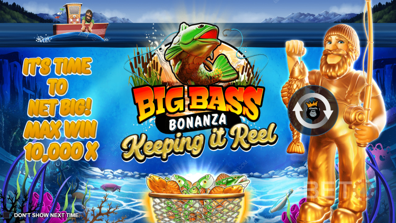 Vinn 10 000 ganger innsatsen din i Big Bass - Keeping it Reel Online Slot!