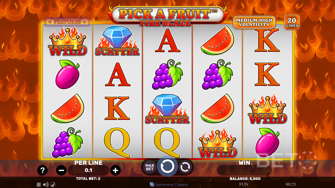 Velg en frukt Fire Blaze-anmeldelse av BETO Slots