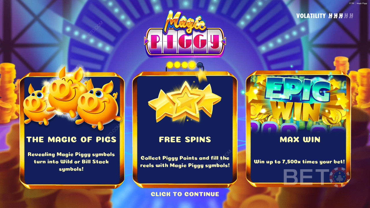 Bonusfunksjoner forklart i Magic Piggy by Hacksaw Gaming