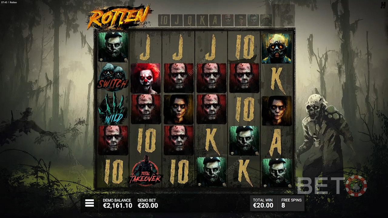 De større hjulene gir flere vinnersjanser i Rotten-spilleautomaten.