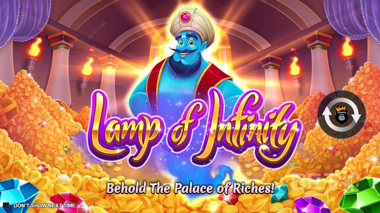 Be ånden om å oppfylle ønskene dine i spilleautomaten Lamp of Infinity.