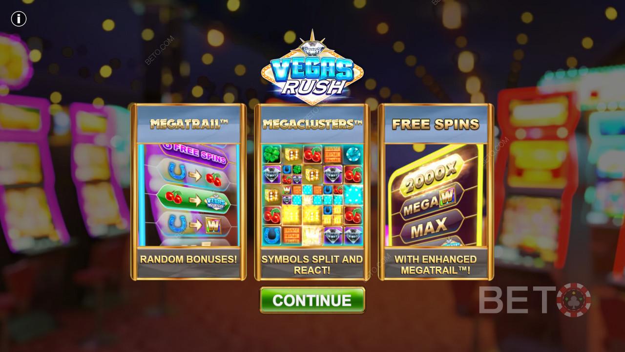 Vegas Rush online spilleautomat er en av de beste spilleautomatene når det gjelder funksjoner.