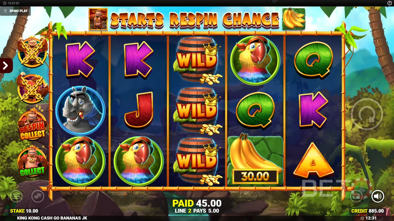 Bonusfunksjoner forklart i King Kong Cash Go Bananas av Blueprint