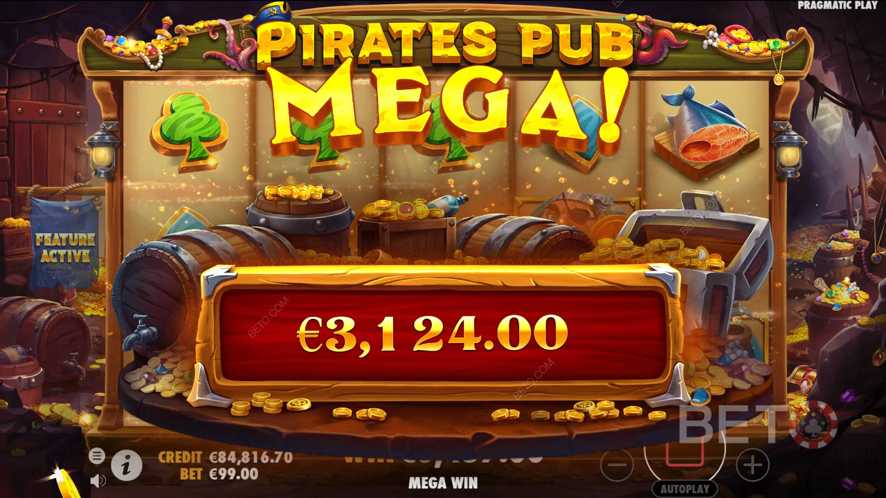 Vinn 5000 ganger innsatsen din i Pirates Pub Video Slot!