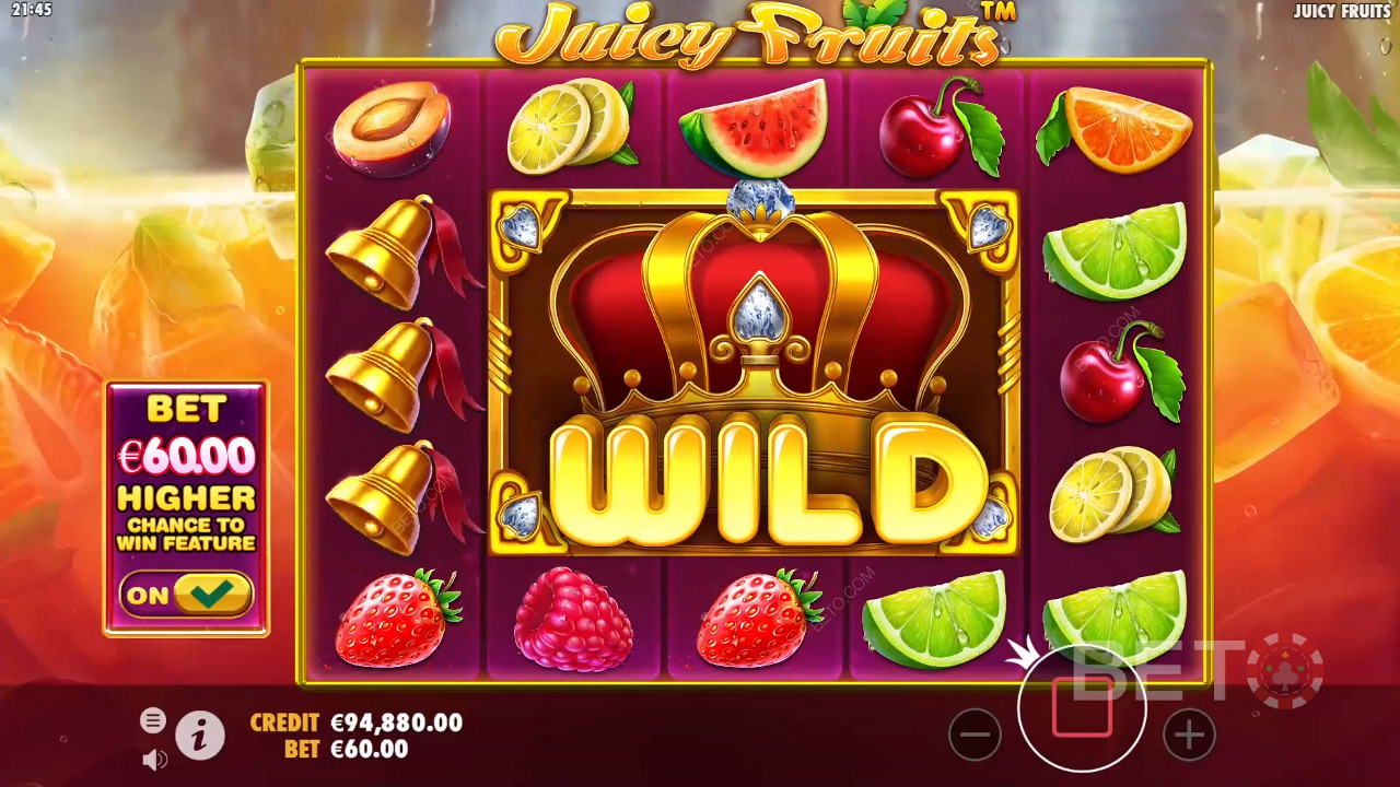 Wild-symbolet ekspanderer i spilleautomaten Juicy Fruits