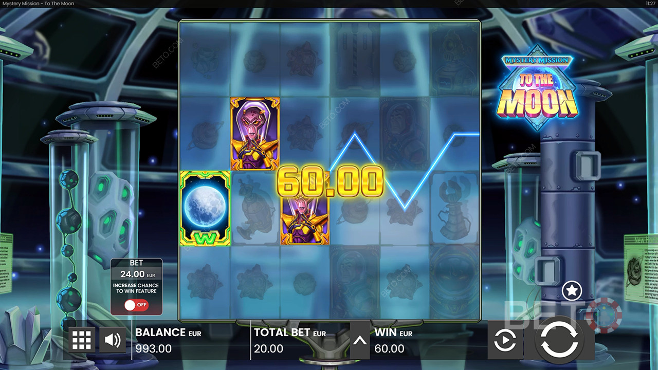 Vinn 10 000 ganger innsatsen din i Mystery Mission to the Moon Video Slot!