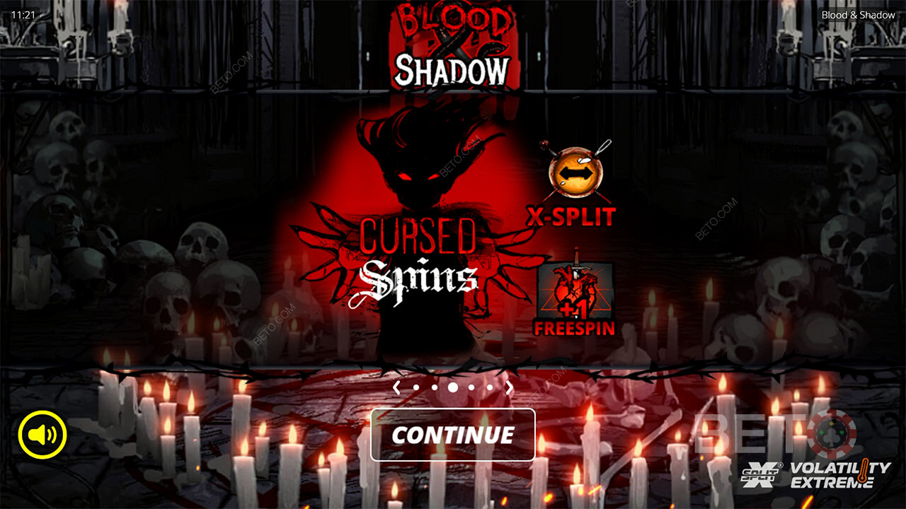 Vinn 6 666 ganger innsatsen din i Blood and Shadow Video Slot!
