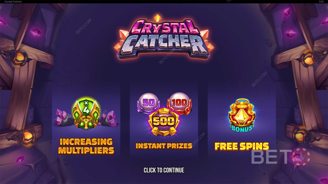 Bonusfunksjoner forklart i Crystal Catcher av Push Gaming