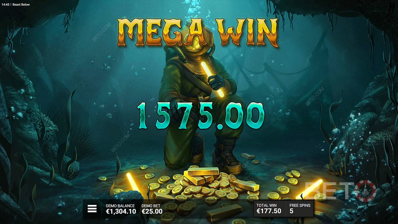 Vinn 10 000 ganger innsatsen din i Beast Below Video Slot!