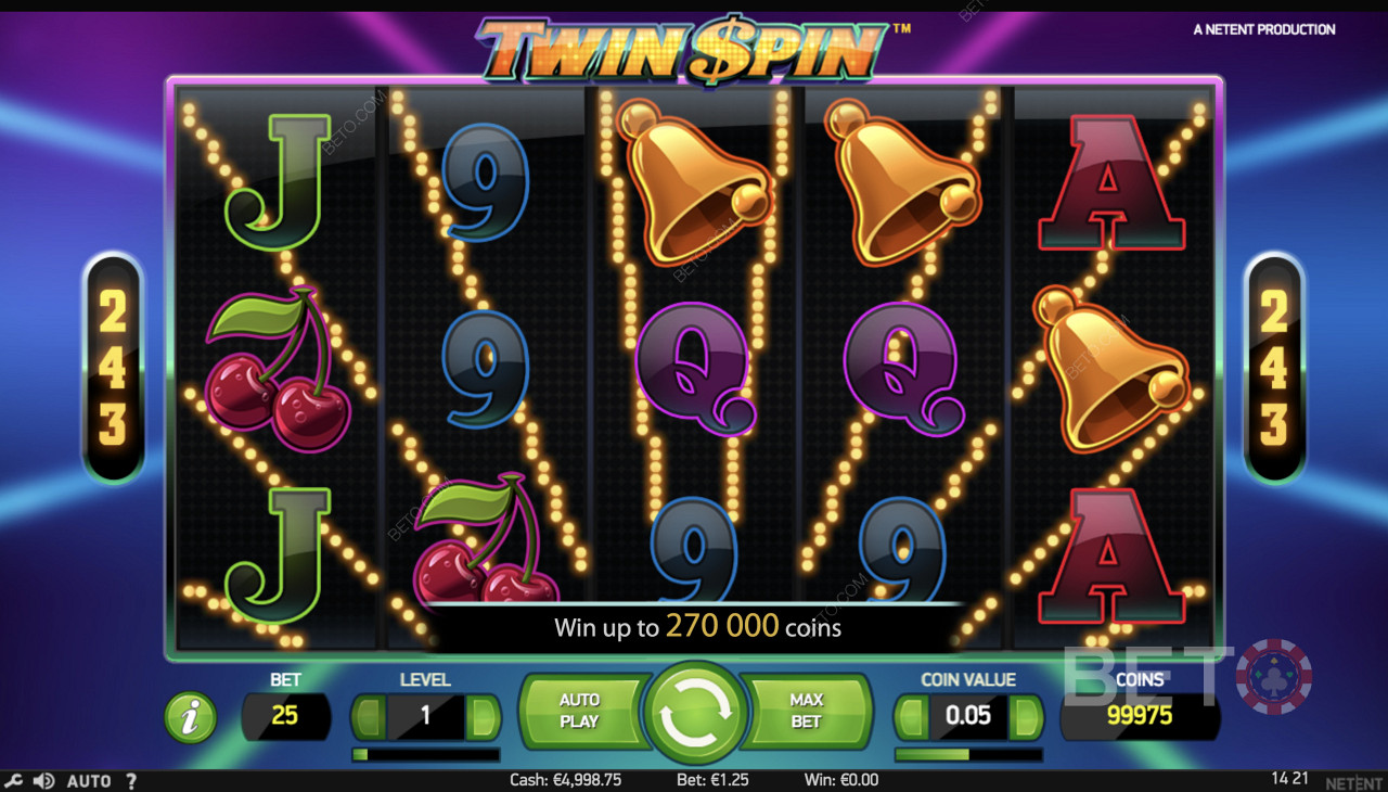 Twin Spin - Enkelt spill med symboler som bjeller, kirsebær og andre symboler