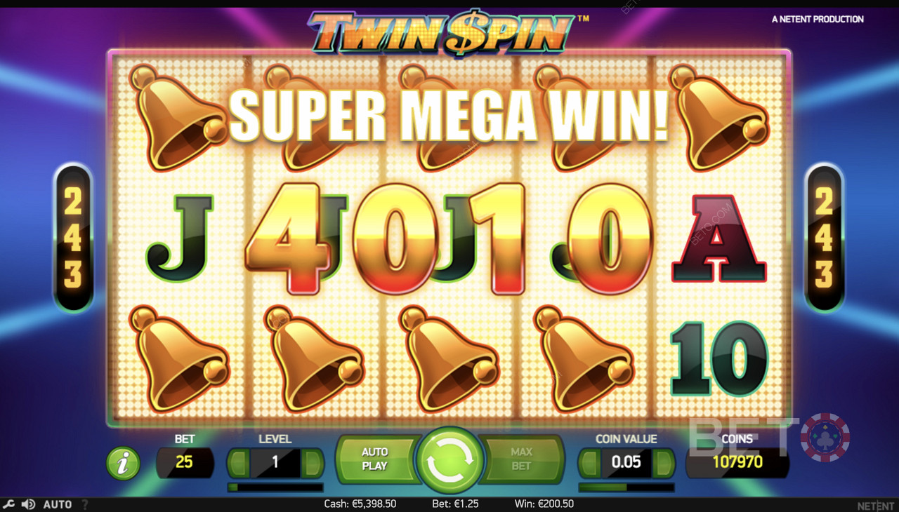 Å vinne en super megagevinst i Twin Spin