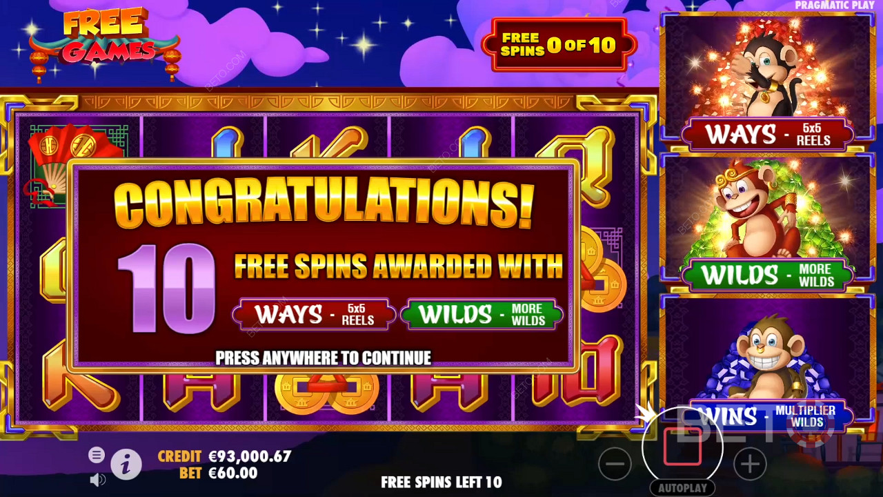 Bonusfunksjoner forklart i 3 Dancing Monkeys av Wild Streak Gaming