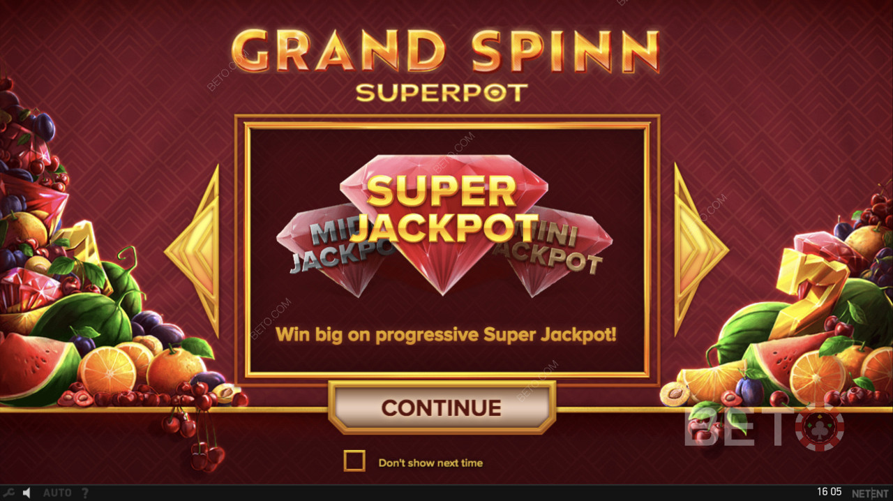 Den progressive superjackpotten utløses i Grand Spinn Superpot