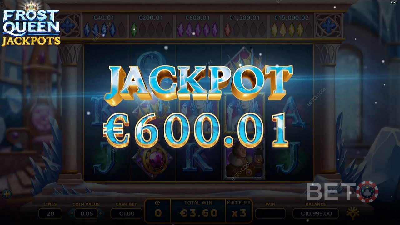 Få en jackpot verdt 600 Euro i Frost Queen Jackpots