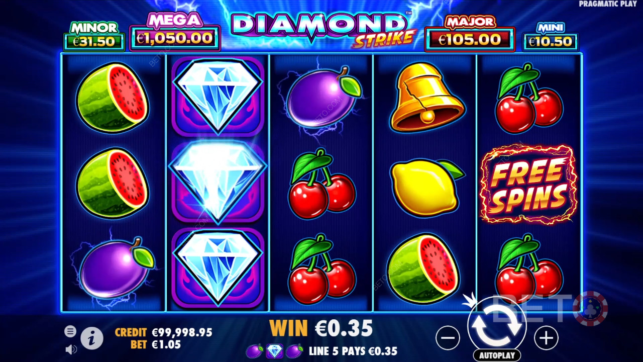 Bonusfunksjoner forklart i Diamond Strike av Pragmatic Play