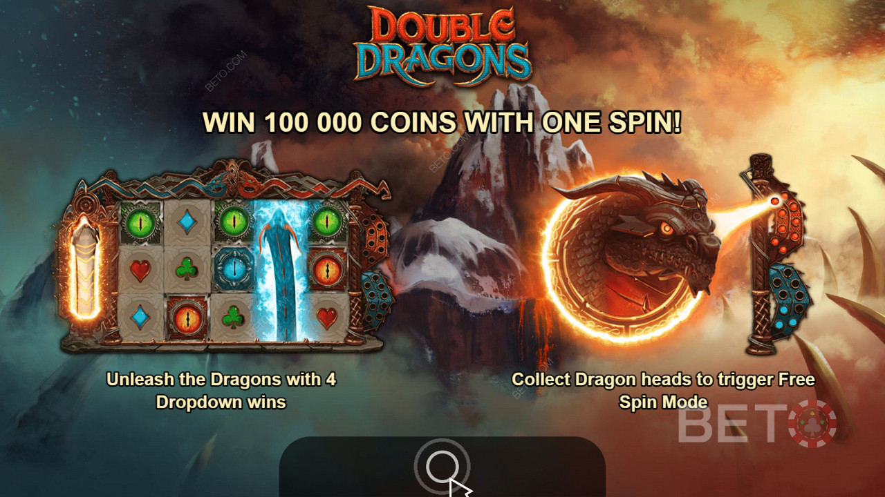 Bruk dragenes kraft til å vinne store gevinster i Double Dragons-spilleautomaten.