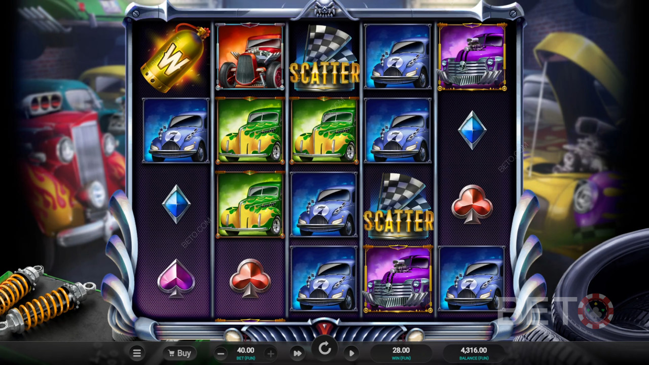 Hot Rod Racers Anmeldelse av BETO Slots