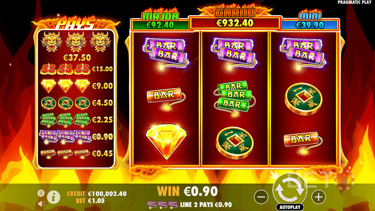 Bonusfunksjoner forklart i Fire 88 av Pragmatic Play