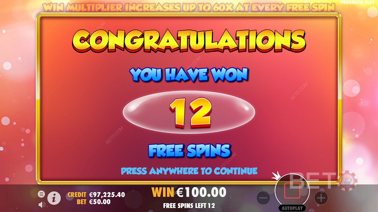 Vinn 60 000 ganger innsatsen din i spilleautomaten Extra Juicy!