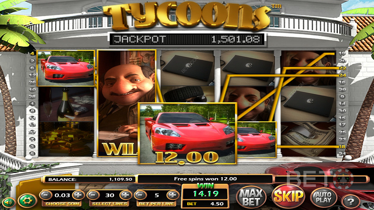 Wild Reel gjør gratisspinnene mer spennende i spilleautomaten Tycoons.