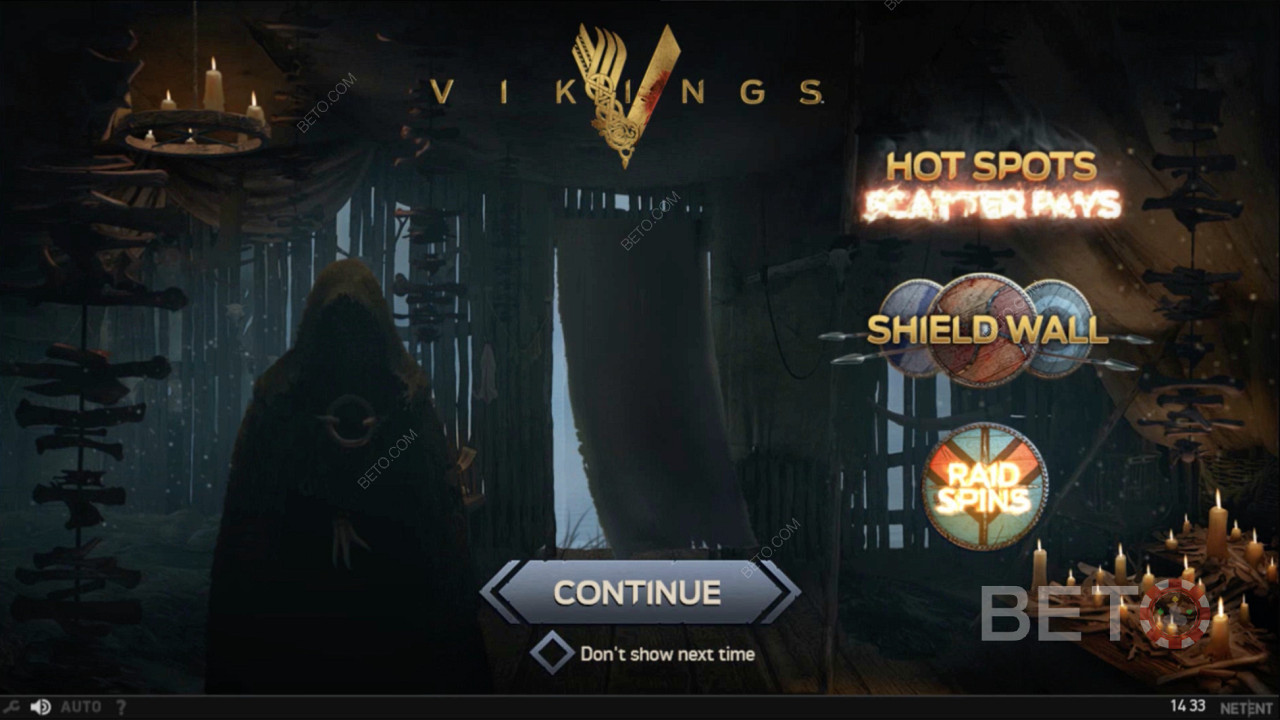 Startskjermen til Vikings Online Slot