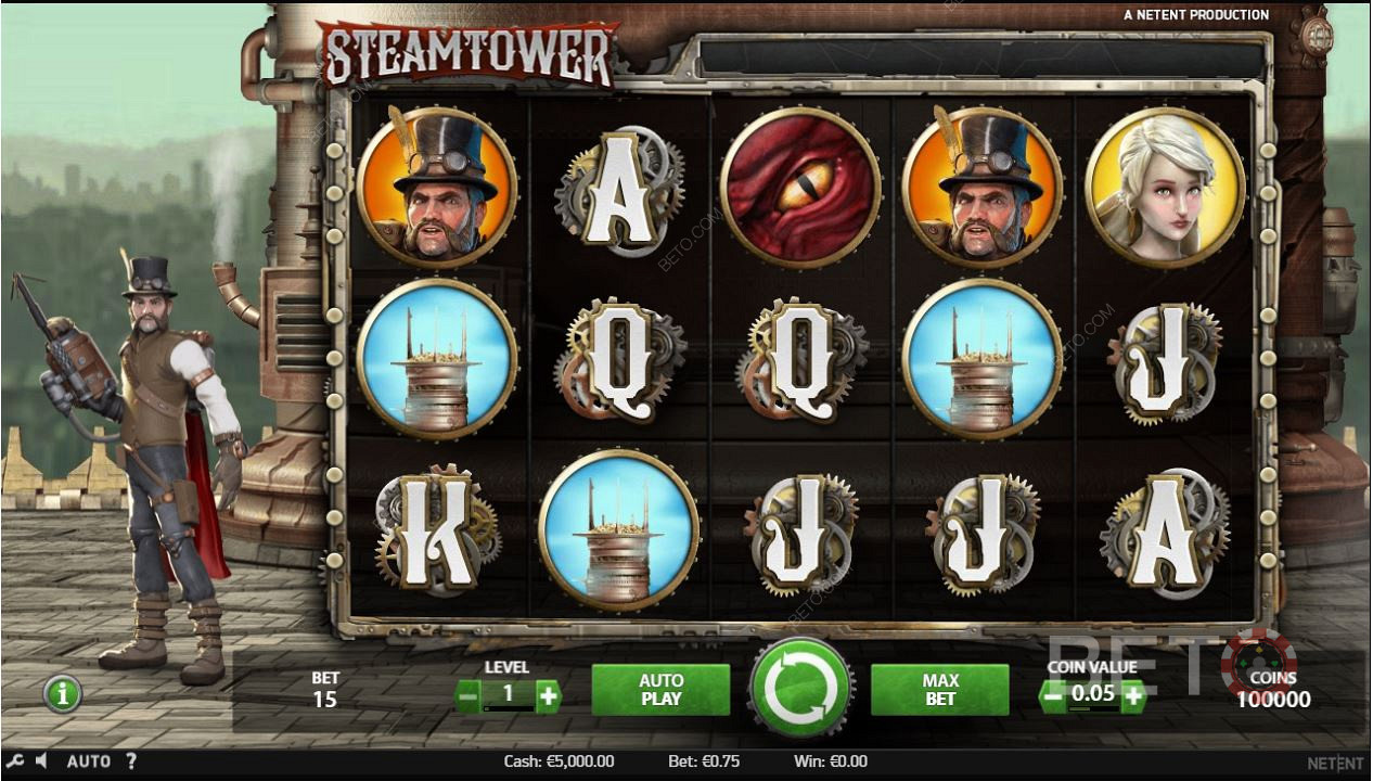 Spill av Steam Tower Online Slot