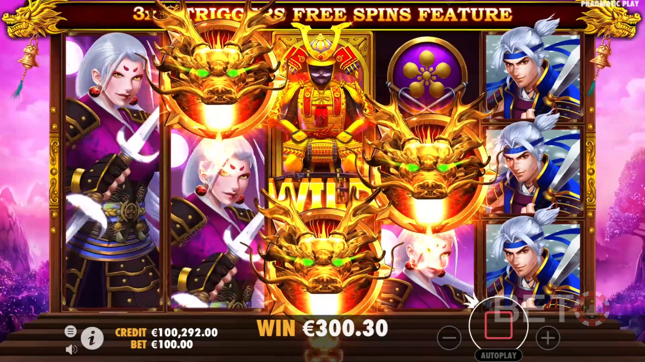 Vinn 1000 ganger innsatsen din i Rise of Samurai Online Slot!