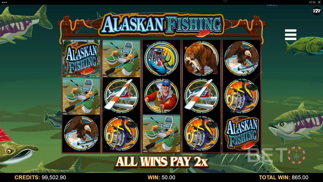 Nyt skjønnheten i Alaskas villmark i denne spilleautomaten.