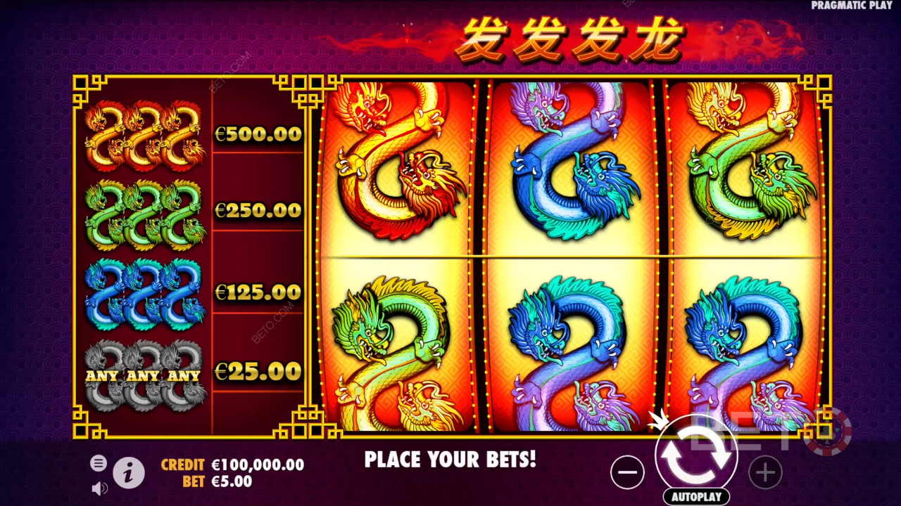 Kjennelse for 888 Dragons spilleautomat online