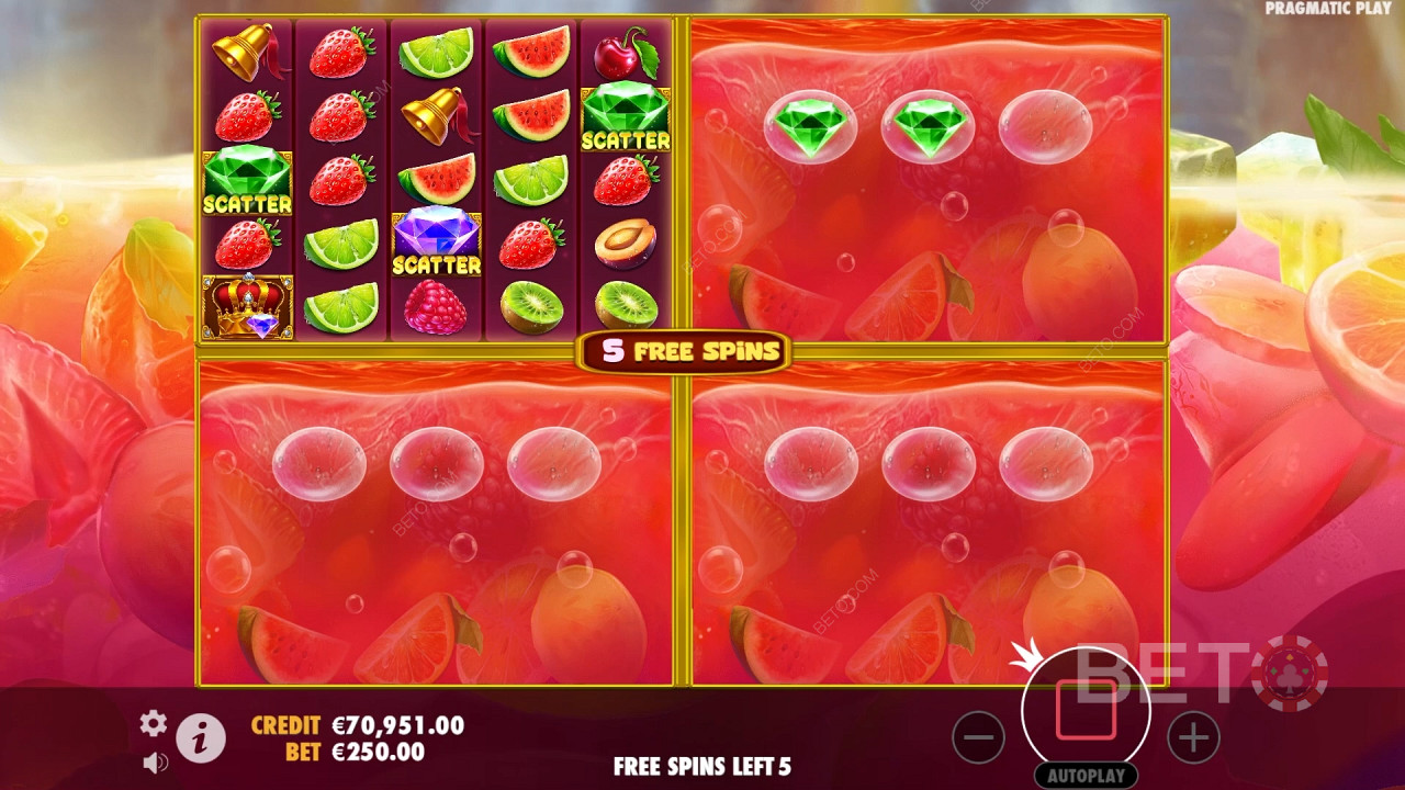 Bonusfunksjoner forklart i Juicy Fruits Multihold by Pragmatic Play