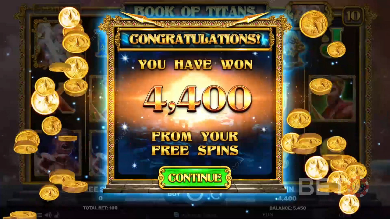Vinn 1000 kroner i Book of Titans spilleautomat på nett!