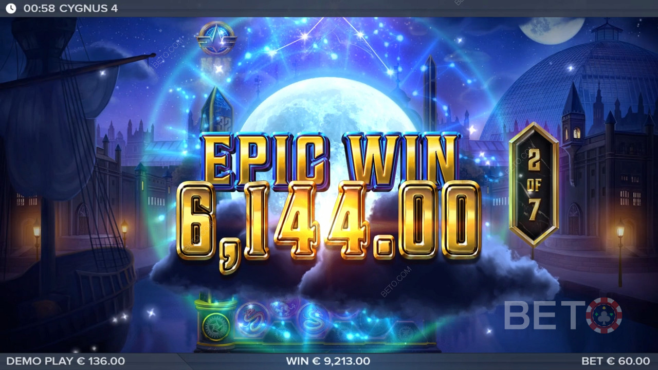 Vinn 50 000 ganger innsatsen din i Cygnus 4 online spilleautomat!