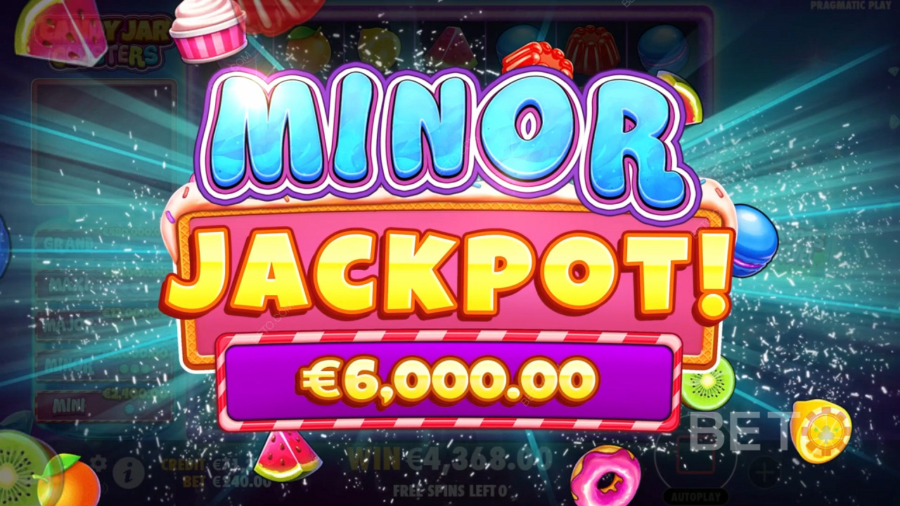 Vinn 10 000 ganger innsatsen din i Candy Jar Clusters spilleautomat!