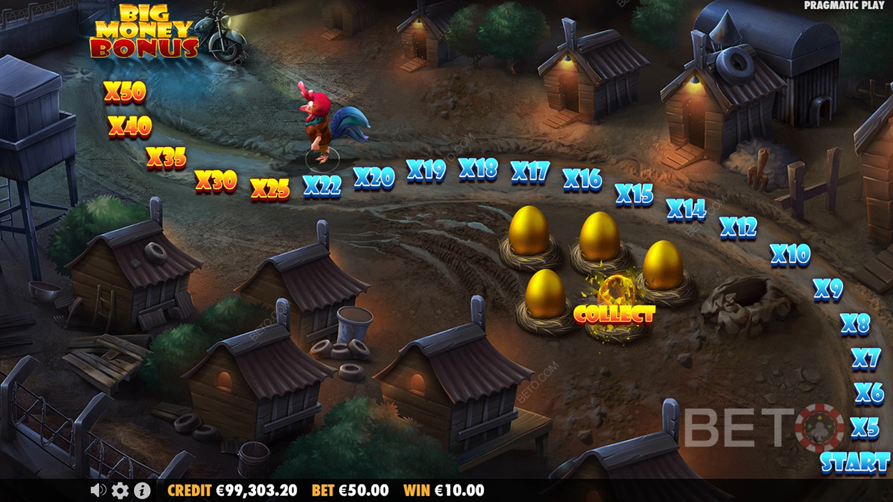 Vinn 5000 ganger innsatsen din i spilleautomaten The Great Chicken Escape!