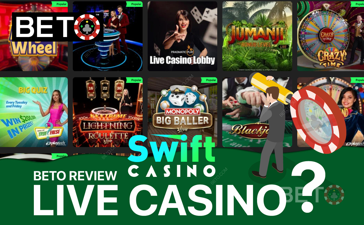Swift Casino gir deg muligheten til å spille live casinospill.