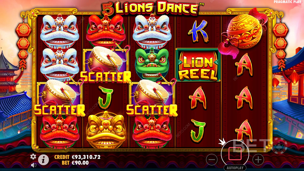 5 Lions Dance Spill Gratis