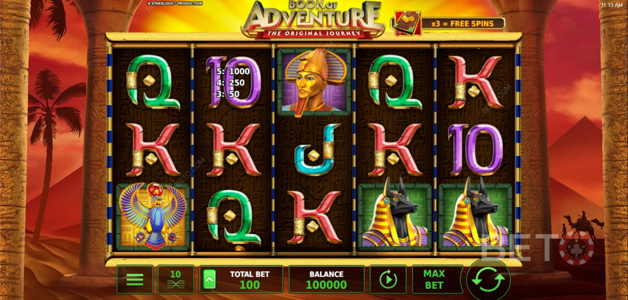 The Book of Adventure er en online spilleautomat med gammel egyptisk tema