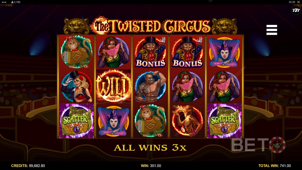 The Twisted Circus: En spilleautomat på nett verdt et spinn?