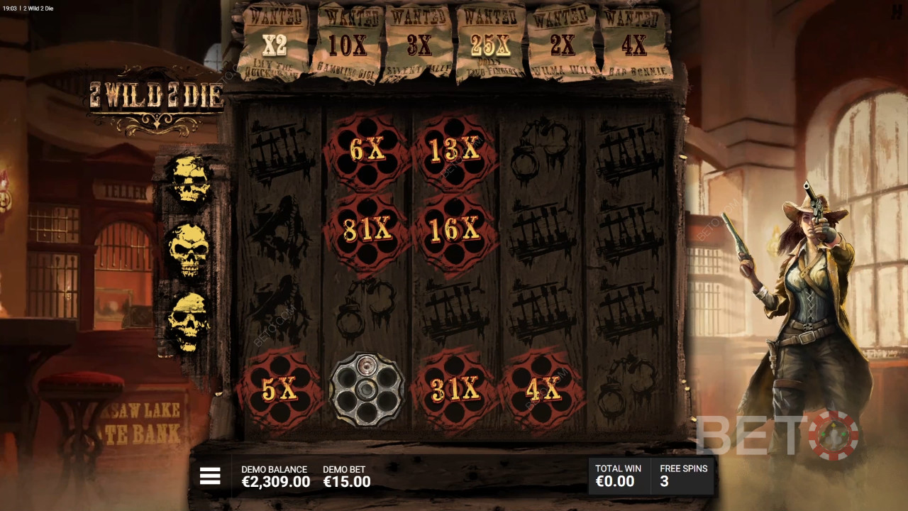 Bonusfunksjoner forklart i 2 Wild 2 Die av Hacksaw Gaming