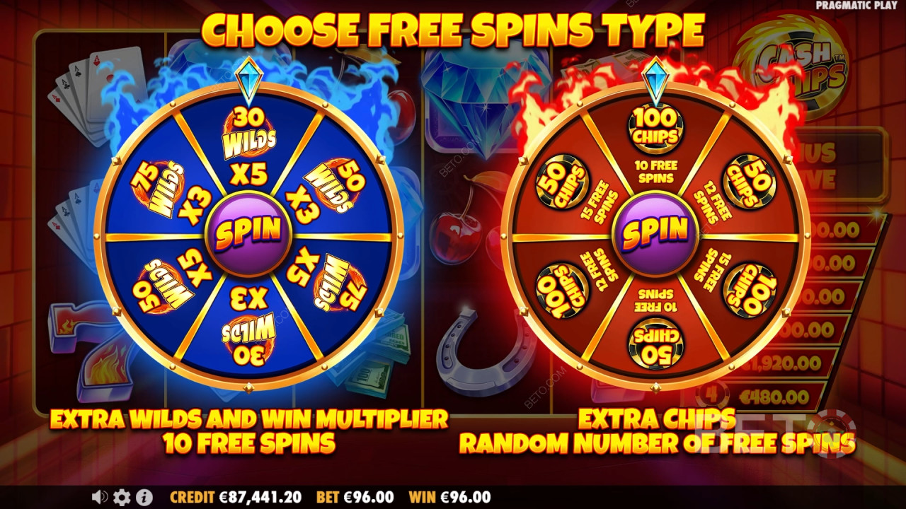 Bonusfunksjoner forklart i Cash Chips av Pragmatic Play