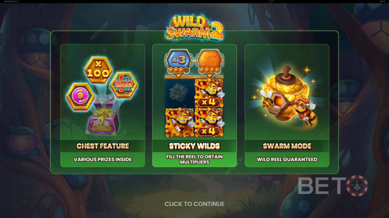 Bonusfunksjoner forklart i Wild Swarm 2 av Push Gaming