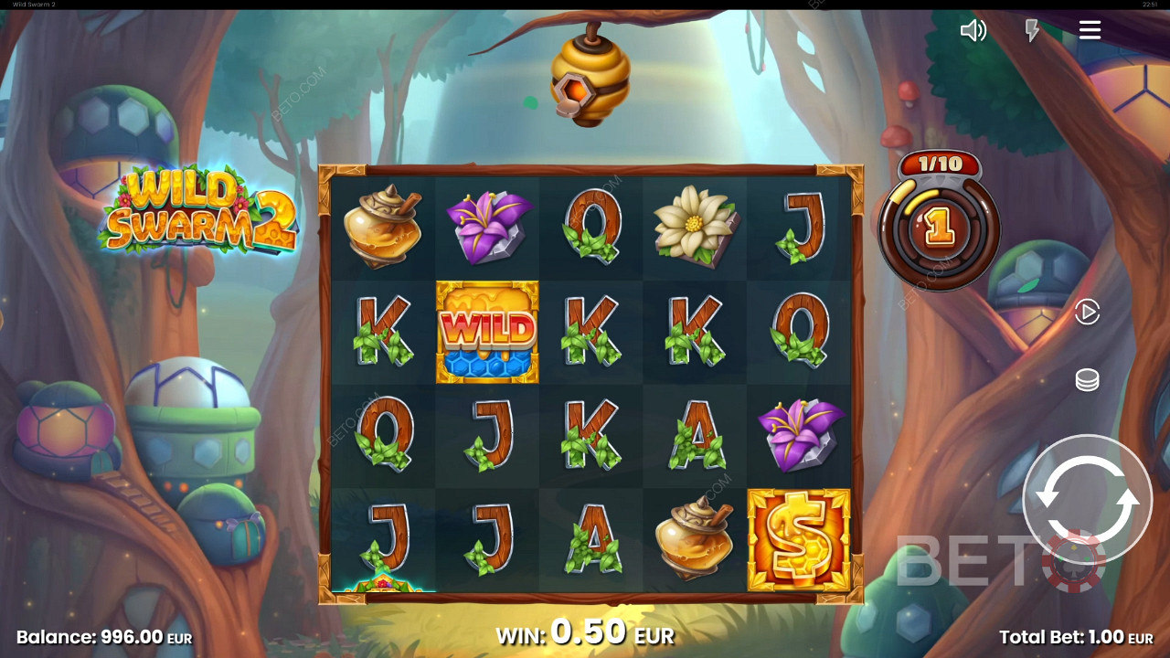 Vinn 10 000 ganger innsatsen din i spilleautomaten Wild Swarm 2