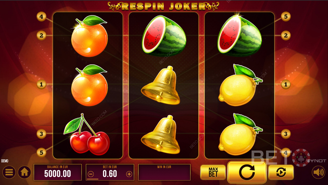 Nyt et klassisk design i Respin Joker Free spilleautomaten fra SYNOT Games