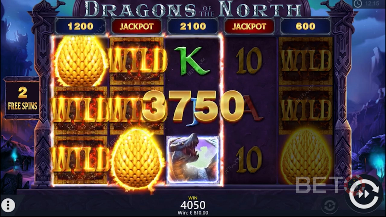 En stor gevinst i Dragons of the North -videoautomaten