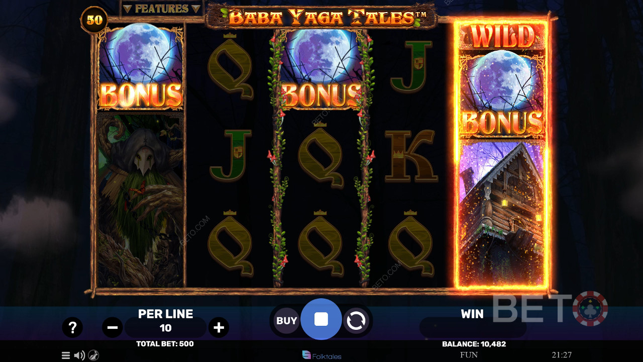 Bonusfunksjoner forklart i Baba Yaga Tales av Spinomenal