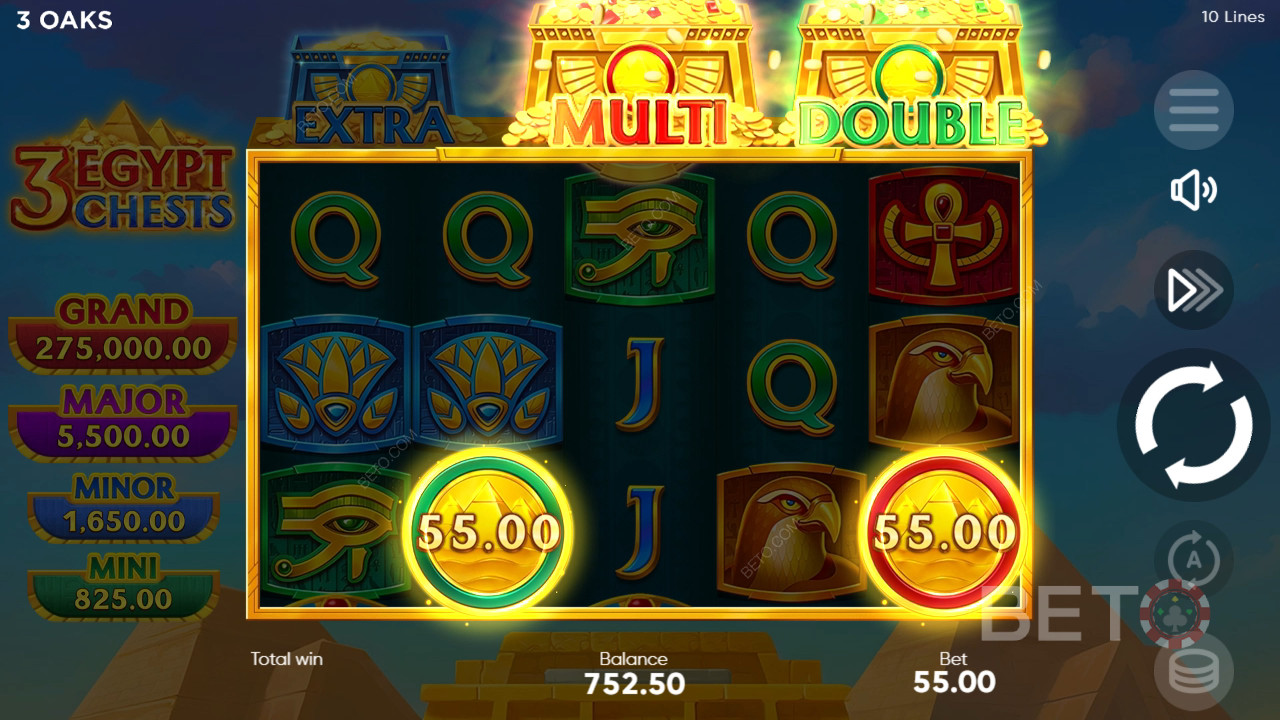 3 Egypt Chests Anmeldelse av BETO Slots