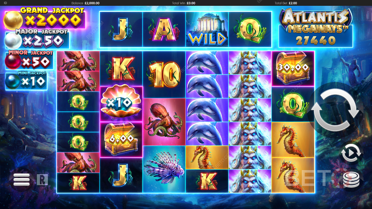 Nyt fargerik spilling med kraftige funksjoner i spilleautomaten Atlantis Megaways