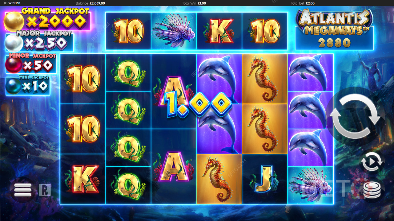 Nyt jevn spilling i Atlantis Megaways online spilleautomat