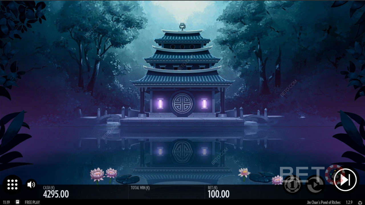 Jin Chans Pond of Riches er vakkert designet med et mytisk kinesisk tema