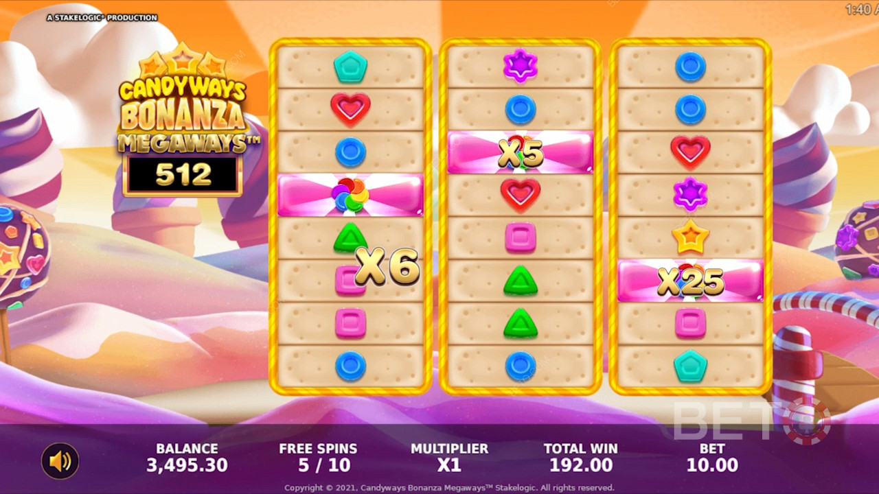 Nyt flere givende funksjoner i Candyways Bonanza Megaways online spilleautomat